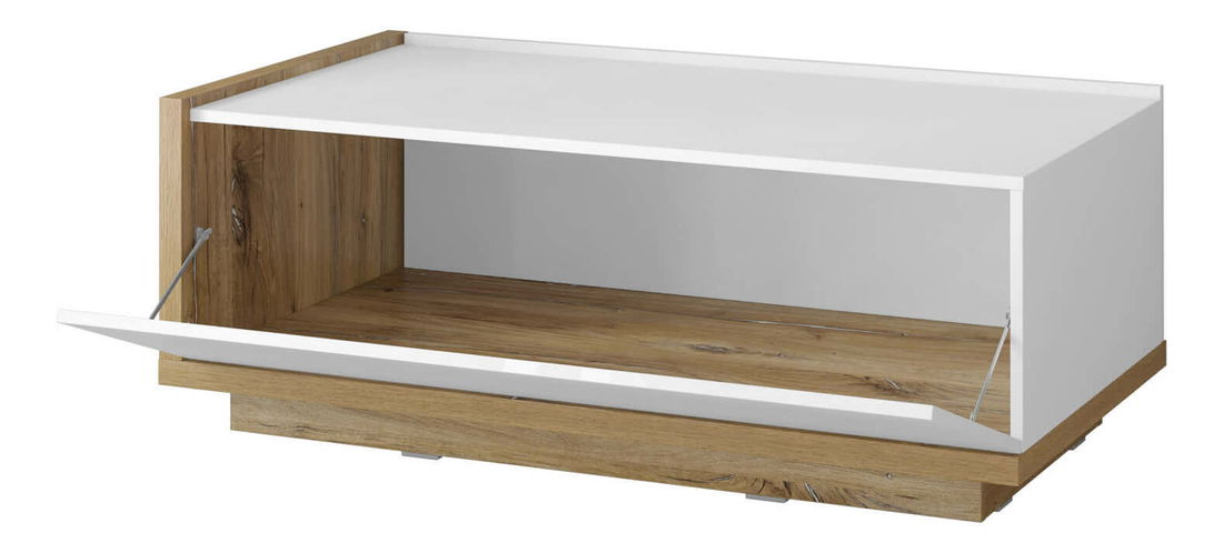 Masă de cafea Laree Typ 99 (stejar flagstaff + alb lucios)