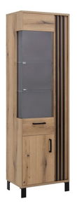 Vitrina Neo NE5 (L) (hrast evoke + crna mat)