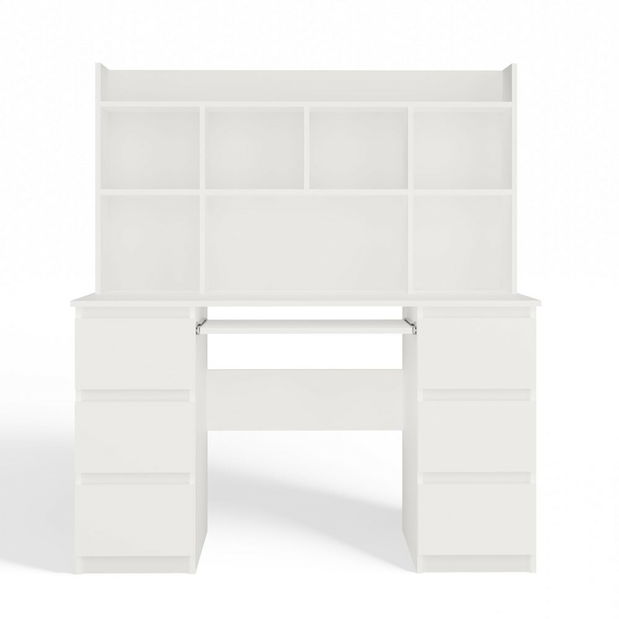 Masă PC Kwazulu 1 (alb) (cu suprastructură)