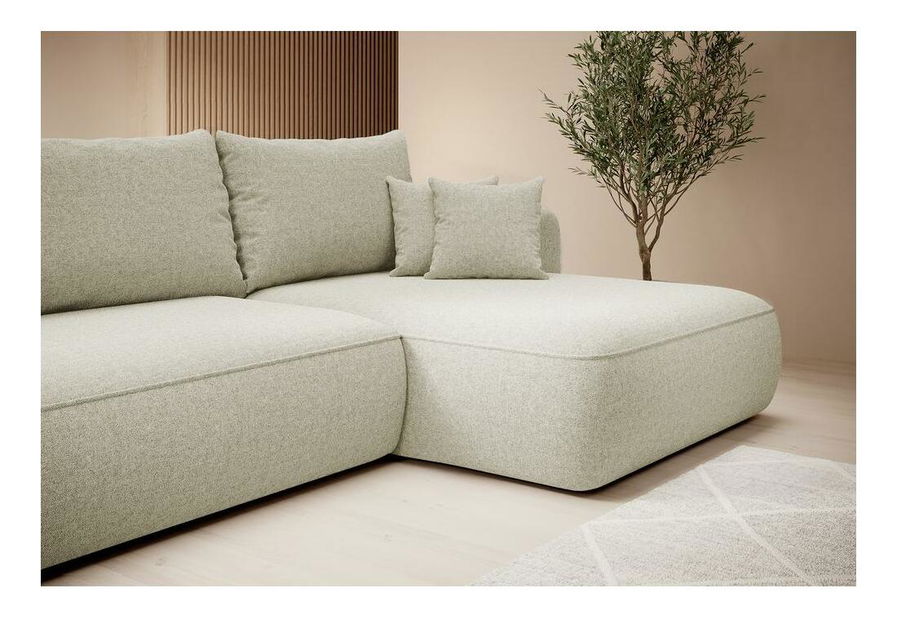 Rohová sedacia súprava Fergie (P) (krémová + čierna)