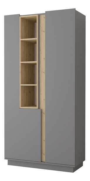 Policová skriňa Gabrielle 08 (dub artisan + sivá)