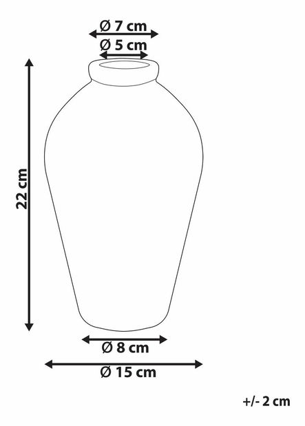 Váza 22 cm Malzia (biela + modrá)