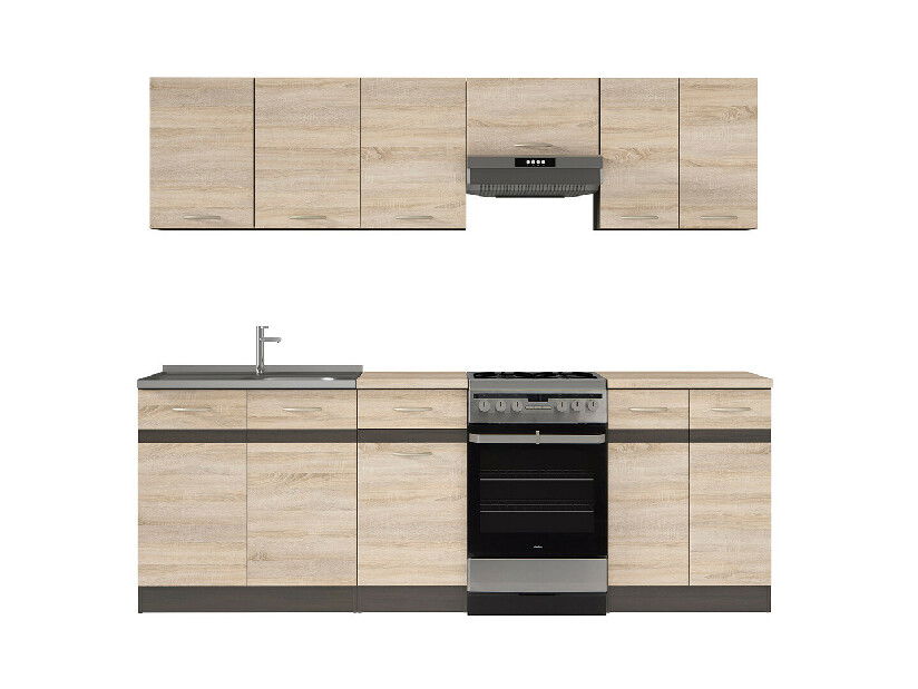 Kuchyňa BRW Junona line 230 cm (Wenge + Dub sonoma)