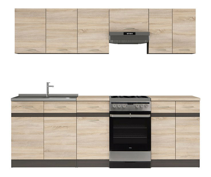 Konyha Junona line 230 cm (Wenge + tölgy sonoma )