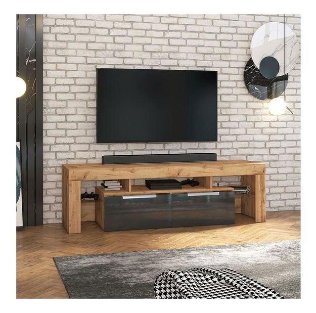 TV ormarić/stolić Vulcano (hrast lancaster + crna)