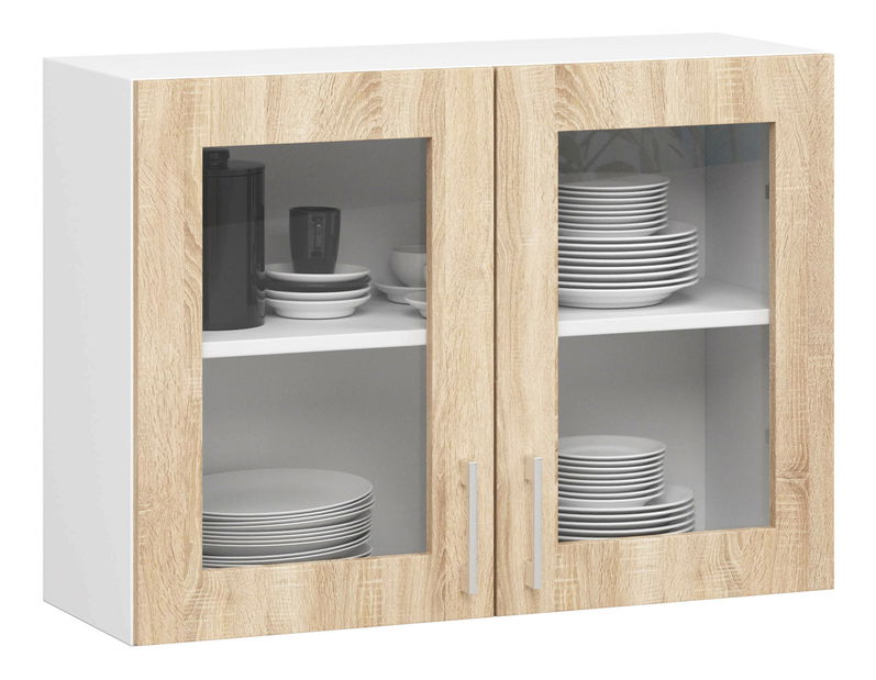Felső konyhaszekrény Laconico (fehér + sonoma tölgy)