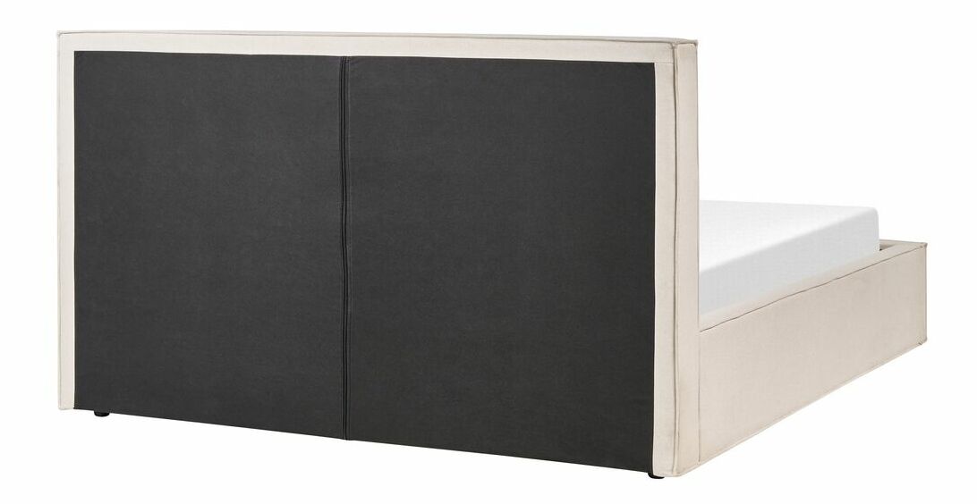 Pat matrimonial 180 cm Moiza (bej) (cu somieră) (cu sp. depozitare)