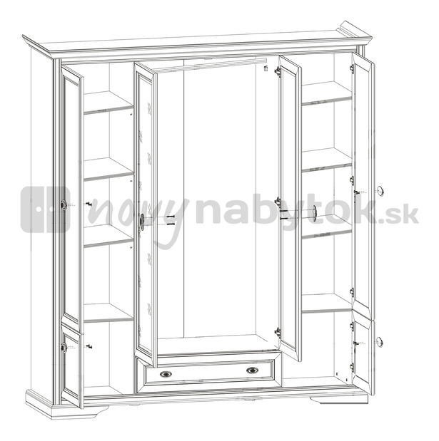Šatníková skriňa BRW ONTARIO SZF 4D1S