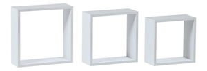 Set 3 rafturi de perete Parto (alb mat)