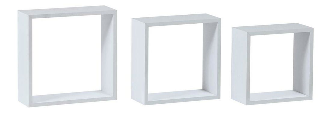 Set 3 rafturi de perete Parto (alb mat)