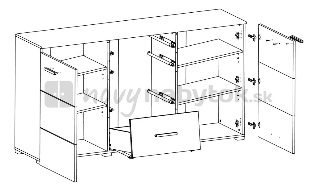 Komoda BRW Somatic KOM2D4S/9/18