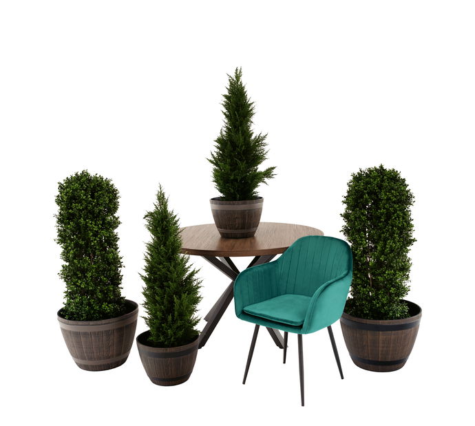 Műanyag virágtartó Montreal Typ 2 (barna + fa minta)