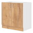 Dulap inferior de bucătărie sub chiuvetă Sylrona 80 ZL 2F BB (Alb + Stejar lefkas)