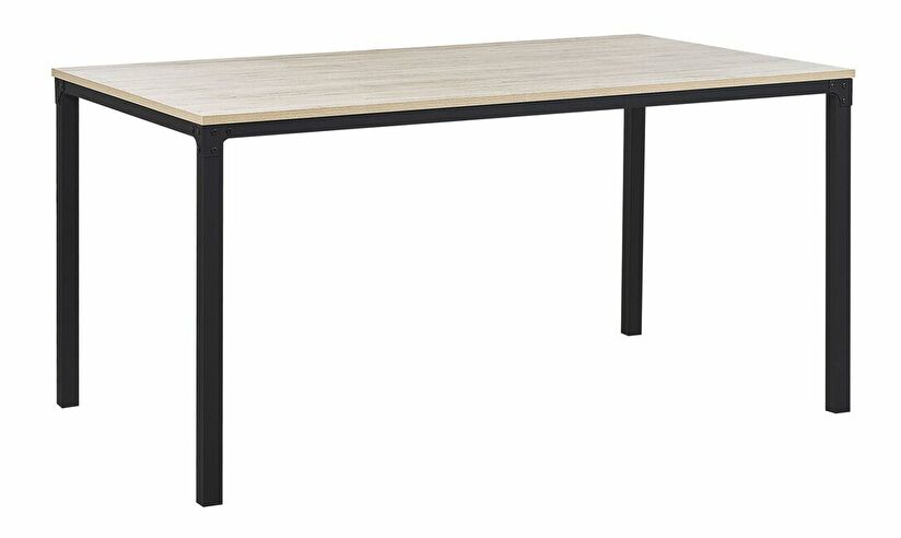 Jedálenský stôl HOKOL (svetlé drevo + čierna) (pre 6 osôb)