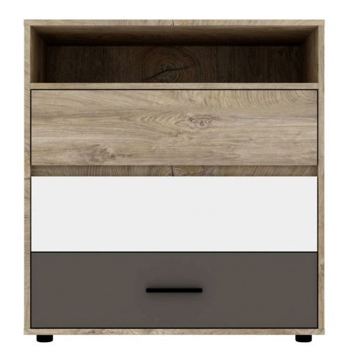 Comodă Mitiano MI4 (stejar enderein + alb + latte)