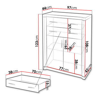 Comodă Xena XV-6 (stejar trufă)