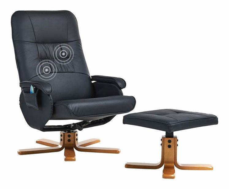 Masszázsfotel REALP (műbőr) (fekete)