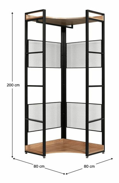 Regal KILOM (akacija + crna)