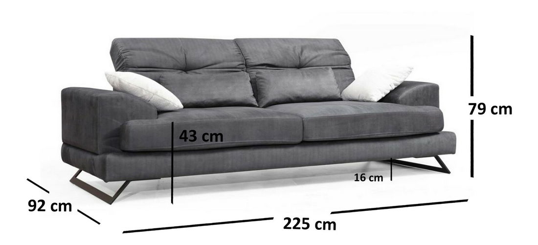 Pohovka trojsedačka Friddy (antracit) *výpredaj