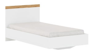 Jednostruki krevet 90 cm Vina (bijela + hrast wotan) (bez madraca i podnice)