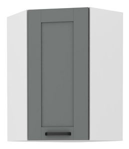 Horná rohová kuchynská skrinka Lucid 60x60 GN-90 1F (45°) (korpus: biela + front: mdf dustgrey)
