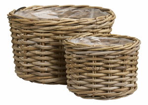 Set 2 ks prútených kvetináčov Kordelia (prírodná)