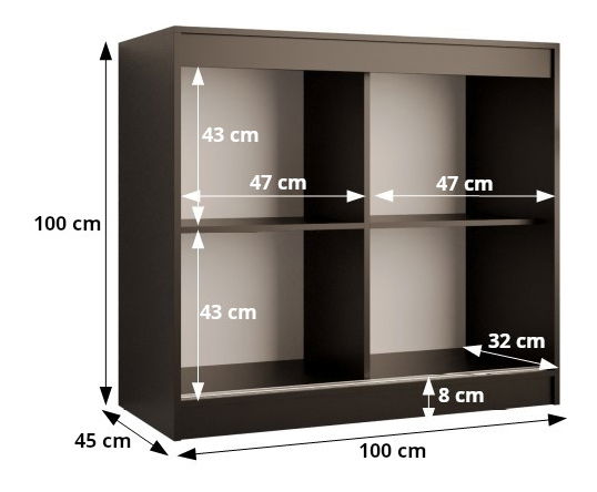 Dulap Riven 100 (alb mat)