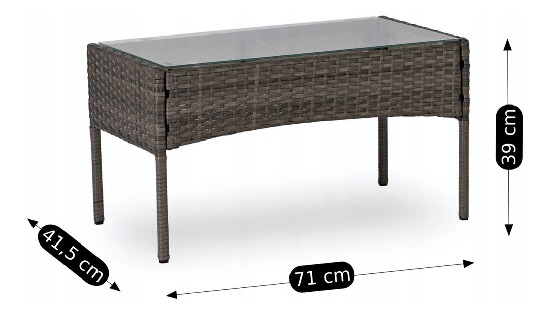 Záhradný set Manta (sivá) (pre 4 osoby)