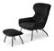 Fotoliu relax Condorin (negru) (cu suport)