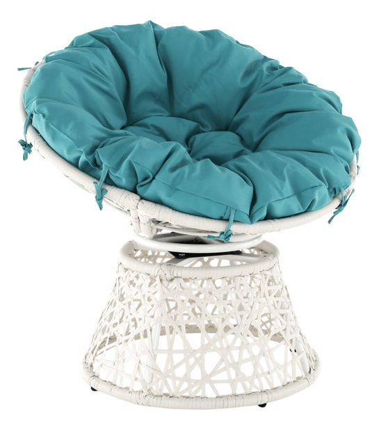 Otočné kreslo Trinny (biela + petrolejová)