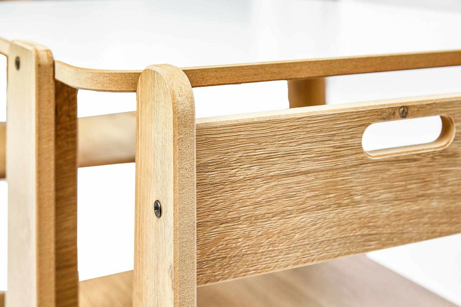Set masă și 2 scaune pentru copii Callie 1 (alb + natural)