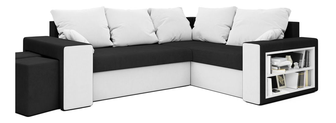 Kutna garnitura Dawn P (bijela + crna) (D)