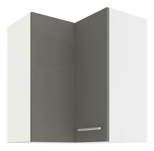 Dulap superior de bucătărie, de colț Lavera 60x60 GN-72 2F (90°) (Cadru: alb + front: gri lucios)