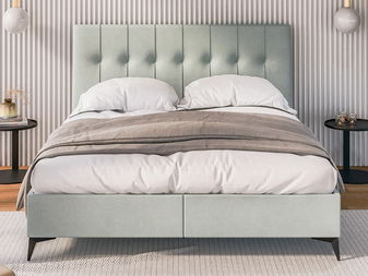 Manželská posteľ Boxspring 160 cm Leny (mätová) (s matracom a úl. priestorom)