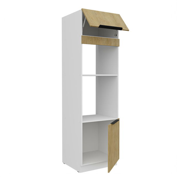 Dulap bucătărie pentru cuptor Carminia 60 DPM-210 2F (stejar cremona + alb)