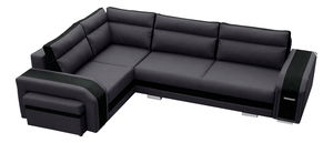 Kutna garnitura Asperata (tamnosiva + crna) (L) 