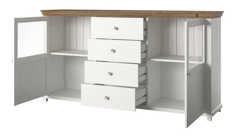 Komoda Elvina 25 (biely popol + dub lefkas)