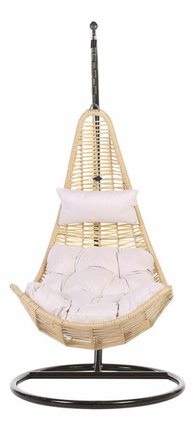 Závesné kreslo so stojanom ATRIO II (polyratan) (béžová)