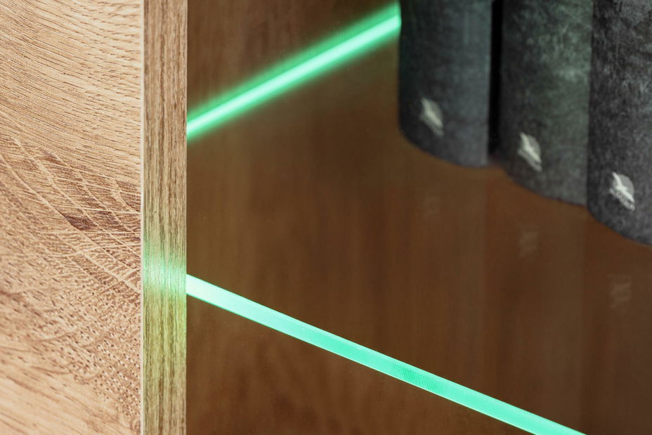 Obývacia stena Aruno AR-K (dub ribbeck + čierna) (s osvetlením) (s biokrbom)