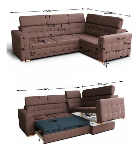 Rohová sedačka Kazara veľká (P)