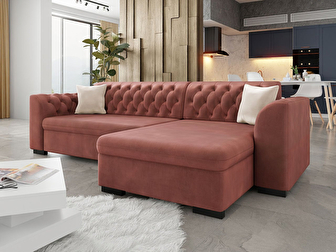 Kutna sofa na razvlačenje Leon (D) (Magic Velvet 2258 + Magic Velvet 2258 + Magic Velvet 2250)