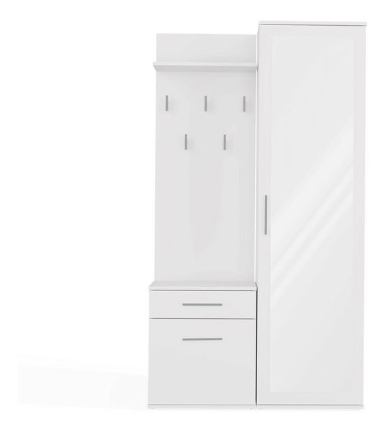 Set za predsoblje Dialogos 1 (bijela) (s ogledalom)