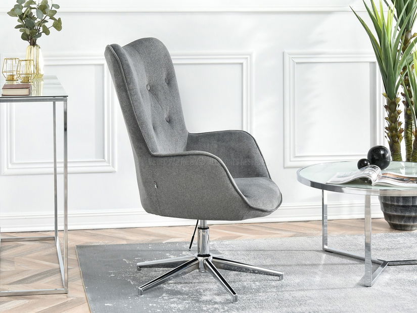 Kreslo Truni (sivá + chrómová)