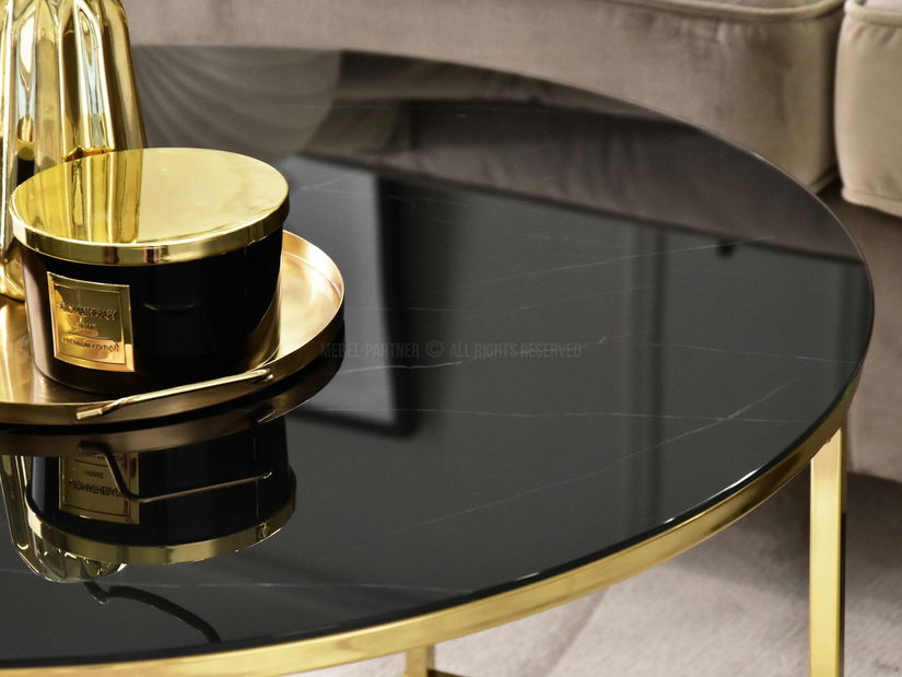 Stolić za kavu Grande (crni mramor + zlatna)
