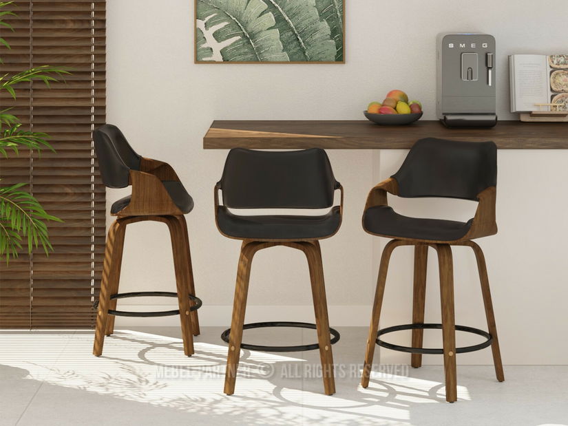 Scaun bar Rolenzono H65 (negru)