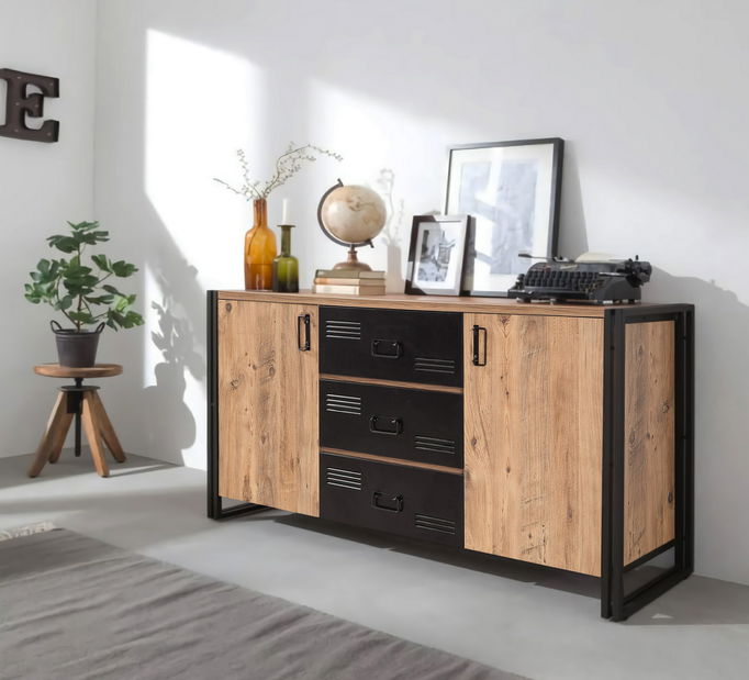 Set mobilier living Cosmopolitan 13 (atlantic pin + negru)