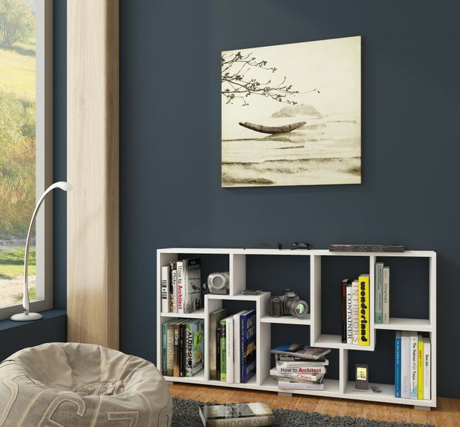 Polcrendszer Domino C fehér + világos sonoma tölgy