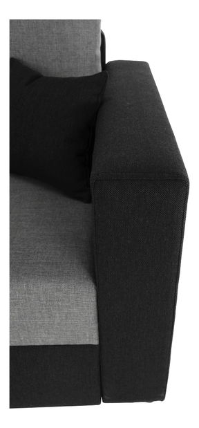 Rohová sedačka Udan čierna + svetlosivá (P)