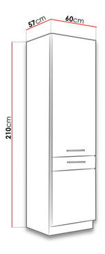 Dulap bucătărie Bronte 60 DK-210 2F (stejar lancelot + alb lucios)