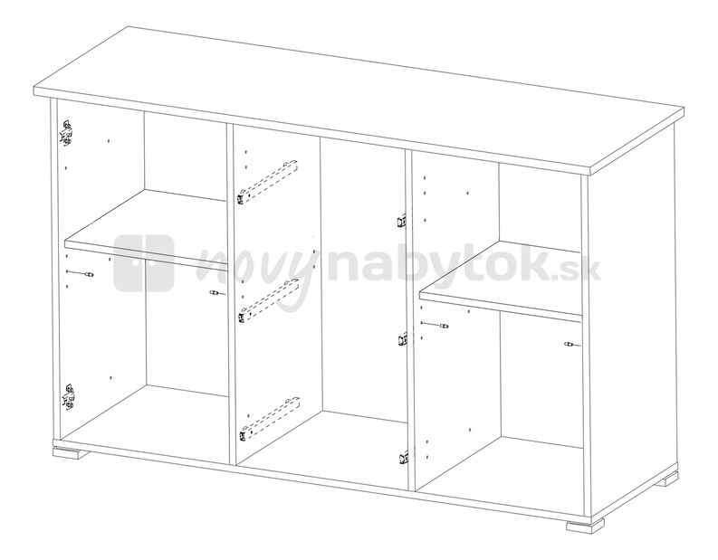 Komoda Svit B biela+čierna